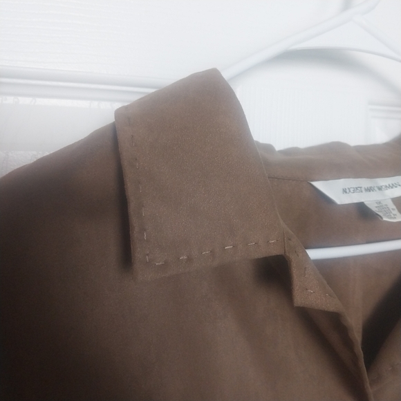 August Max Woman faux suede button up 1970s top - Picture 9 of 15